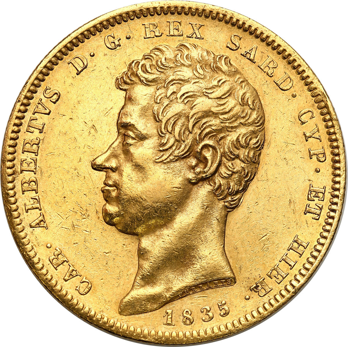 Włochy. Sardynia Karol Albert (1831-1849) 100 Lirów 1835, Genua